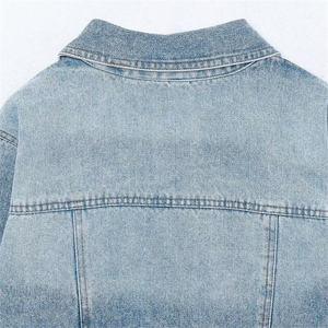 Nouvelle veste en jean tissée unie respirante et élégante pour femme, manches longues, coupe courte, bleu denim, automne 4850 - Product Image 6