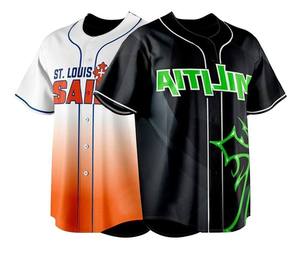 Maillot de baseball pour homme adulte en polyester respirant, impression par sublimation, uniforme blanc et noir dégradé 18 HSM4W - Product Image 5