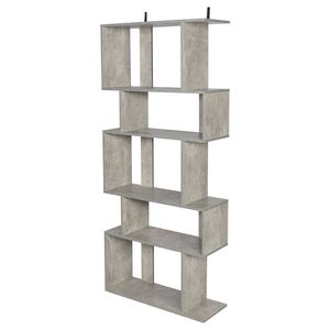 Libreria Angolare Autoportante a 5 Cubi, Scaffale a 5 Ripiani, Organizzatore per Armadio, Espositore in Grigio - Product Image 5