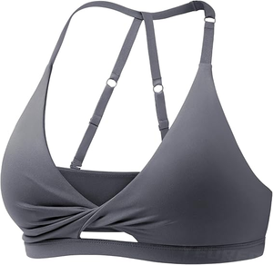Soutien-gorge de sport pour femme personnalisé, à dos nageur, avec torsion avant, maintien élevé, coussinets amovibles, respirant, pour yoga et fitness - Product Image 6
