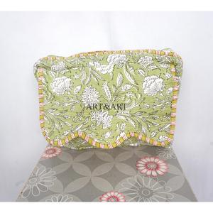Eco-Friendly Floral Block Printed Durable 100% Pure Cotton Zipper Lightweight Large Capacity Makeup <b>Case</b> Pouches <b>Travel</b> Bags - Product Image 1