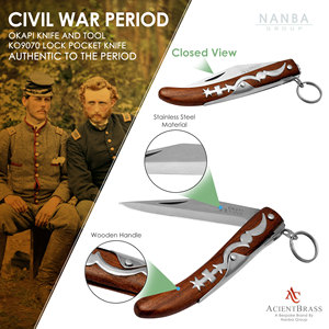 Juego de Cubiertos de Acero Inoxidable de Diseño Clásico Inspirado en la Guerra Civil con Mangos de Madera de Palisandro y Hueso - Cuchillo, Tenedor, Cuchara - Regalo para Camping - Product Image 3