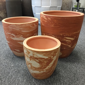 Ventes en gros de pots de fleurs modernes et élégants en terre cuite italienne, mosaïque sculptée à la main, écologiques, pour jardin et maison, taille personnalisée - Product Image 1
