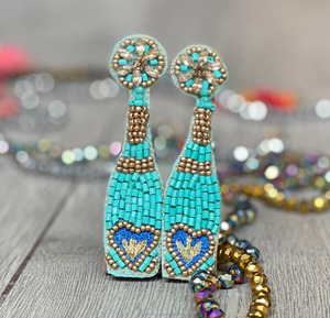 แชมเปญขวดเมล็ดลูกปัดต่างหูแบบห้อยโบฮีเมียนดอกไม้แบบโบฮีเมียนสำหรับงานเลี้ยงเจ้าสาวการเฉลิมฉลองเทศกาลของขวัญแฟชั่นทันสมัย - Product Image 5