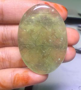 ขายส่งพลอยเพรฮไนต์ธรรมชาติทรงคาโบชองสีเขียว พร้อมราคาและเครื่องประดับ - Product Image 2