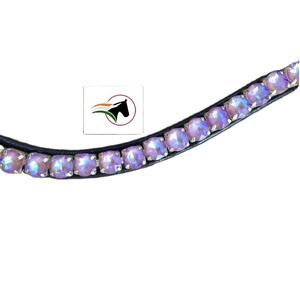 Lujo 8mm café laca cristal caballo frente banda moda tomar ecuestre espalda abierta cinta adhesiva bucle calidad caballo producto - Product Image 1