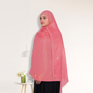 Hijab Musulmán Elegante de Chifón Sólido con Adornos de Cristal Discretos, Ligero, Transpirable, Resistente al Viento y de Secado Rápido para el Uso Diario - Product Image 2