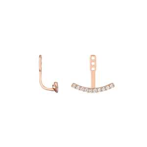 Orave Lab Grown Diamond Convertible Front <b>Back</b> Fan <b>Drop</b> Studs Minimalist Women's Statement Earrings Pair Custom Wholesale 14K - Product Image 5
