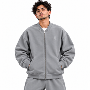 Sweat-shirt zippé surdimensionné vintage délavé pour homme, coupe décontractée, avec logo personnalisé et impression 3D, fournisseur en gros - Product Image 1