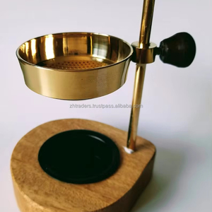 Nouveau design de chicha en forme de coquille martelée avec support en bois de santal, porte-encens religieux design, vente chaude, bakhoor fantaisie - Product Image 1