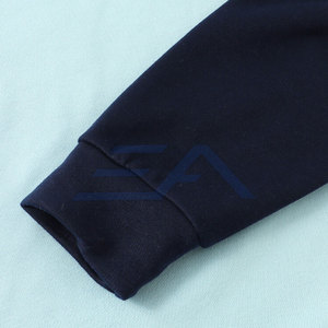 Sudadera con Capucha Azul Claro para Hombre, Manga Raglán Azul Marino, Logotipo Frontal con Estampado por Transferencia Térmica, Ropa Casual de Invierno, Corte Regular, Color Sólido, Secado Rápido - Product Image 3