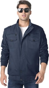 Chaqueta Estilo Utilitario para Hombre, Cuello Alto, Diseño Multicompartimento, Ropa Exterior Informal Resistente, Ropa de Campo a la Moda - Product Image 2