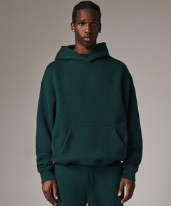 Pull-over de luxe automne 400 g/m² en molleton de coton, coupe oversize, streetwear, avec logo personnalisé, vente en gros, épaules tombantes, marque privée - Product Image 3