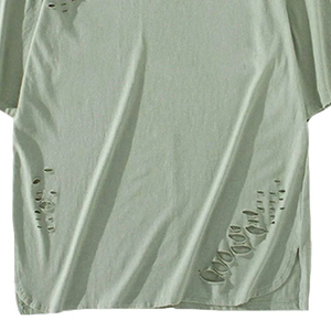 Camiseta Oversize Vintage de Algodón 100% de Alto Gramaje con Hombros Caídos, Lavado Ácido, Negra, Larga, Tejido Ligero de Bambú, Tallas Grandes - Product Image 5