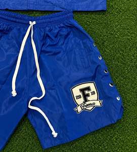 Blue Men's Embroidered Button Down <b>Shirt</b> and Matching Shorts Set Casual Summer Quick Dry Two Piece Beach Outfit Set for Men - Product Image 4