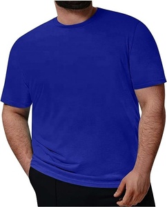 T-shirt en tricot à manches courtes pour homme, couleur unie, coupe classique, col rond, style décontracté, bleu, rouge, marine - Product Image 5