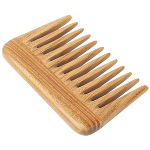 Peigne en bois naturel artisanal pour démêler les cheveux, écologique, avec logo personnalisé, poignée en bois - Product Image 3