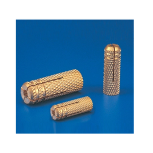 Ancrage à Visser en Laiton Moleté de Haute Qualité avec Filetage Interne, Finition Brillante Non Revêtue - Product Image 1