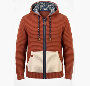 OEM Custom Patchwork Jersey Knitted Hoodie Men Regular Fit Heavyweight Cotton Fleece Vintage Pullover <b>Waterproof</b> Breathable - Product Image 3