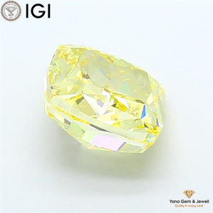 CVD Lab Grown Diamond 6.00 Carat with IGI Certified <b>Square</b> Cushion Cut VS1 Clarity Fancy Vivid Yellow Color for Trendy Ring - Product Image 4