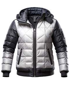 Men <b>Winter</b> Colorblock Puffer Jackets Warm <b>Quilted</b> Coats with Hood Zipper Closure Lightweight Outerwear for Cold Weather - Product Image 1