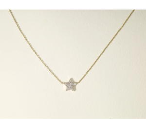 Collar Estrella de Diamante Celestial, Oro Sólido de 14K, Delicado y Minimalista, Colgante de Oro Blanco, Regalo Cósmico para Ella - Product Image 1