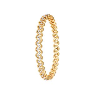 กำไลข้อมือรูปหัวใจเชื่อมต่อกันประดับเพชรทองคำขาวเพาะเลี้ยง - Product Image 1