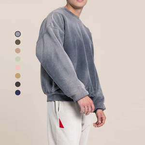 Sudaderas Personalizadas Vintage con Efecto Desgastado por el Sol, Lavado Ácido, Tejido Sólido, Forradas, 100% Algodón Francés, Cuello Redondo para Hombre, Unisex - Product Image 2