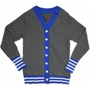 Zeta 100% Cotton Knit Grey V-Neck <b>Cardigans</b> Custom Design Sweaters Women Wholesale Fashion Casual Knitwear Winter Style <b>Coat</b> - Product Image 1