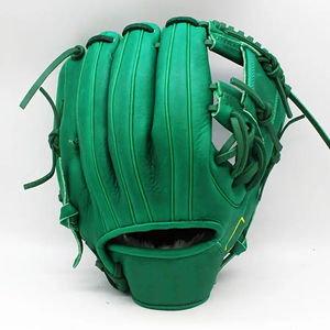En gros Gants de baseball en cuir vert intégral vert uni pour infield, lanceur, attrapeur et softball, équipement d'entraînement - Product Image 1