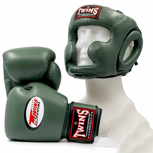 Twins MMA Boxing Gloves <b>Head</b> Guard Set Real Cowhide Leather Hook Loop Closure Lightweight Breathable Sanda Martial Arts - Product Image 2
