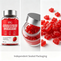 Gummies de créatine monohydrate OEM ODM, ingrédients de qualité supérieure, absorption élevée, végétaliennes, à croquer, 60 unités, complément alimentaire, marque privée