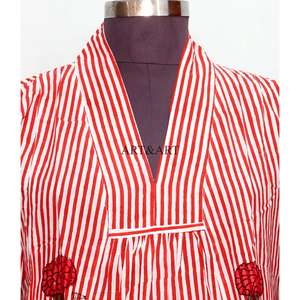 Vestido Maxi de Algodón para Mujer, Hermoso, Cómodo, Ecológico, Transpirable, Cuello en V, Manga Larga, Corte Holgado, Estampado Floral, Estilo Vintage - Product Image 3