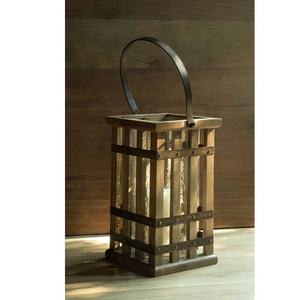 Linterna de madera con brillo geométrico con diseño único para decoración y personalización de jardines y bodas - Product Image 1