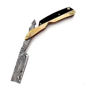 Couteaux de survie d'extérieur faits à la main en acier Damas, ultra-affûtés, avec manche en os et micarta, étui en cuir - Pasha Enterprises - Product Image 4