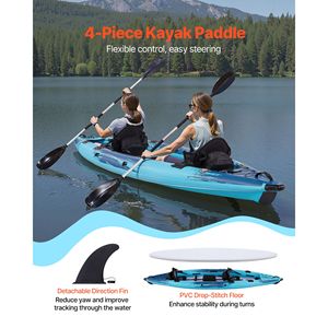 Kayak Gonfiabile da Mare per 2 Persone, Capacità 700 LBS, Resistente alle Forature, in PVC, Kayak Ricreativo con Sedile Imbottito - Product Image 5