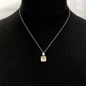 Collar moderno de plata de ley color amarillo citrino, piedra de nacimiento de noviembre, regalo de cumpleaños, boda, San Valentín para mujer - Product Image 6