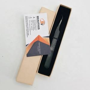 Pince à épiler professionnelle d'extension de cils en acier inoxydable à 45 angles de marque privée personnalisée vente en gros pince à cils durable - Product Image 4