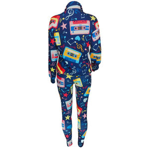 Ensemble de survêtement pour femme à imprimé tropical, sublimation, manches longues, à capuche, décontracté, respirant, en spandex et polyester, pour l'été - Product Image 6