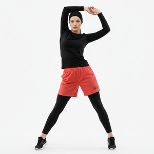 Pantalones Cortos Deportivos 2 en 1 para Mujer Musulmana, Cintura Alta, Ligeros, de Secado Rápido, Ajuste Regular, Ropa Deportiva Hijabi para Yoga y Fitness, UPF50+ - Product Image 1