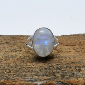 Anillo de Plata de Ley 925 con Piedra Lunar Arcoíris Natural, Joyería Hecha a Mano con Piedras Preciosas, Anillo de Regalo de Aniversario de Bodas para Ella - Product Image 4