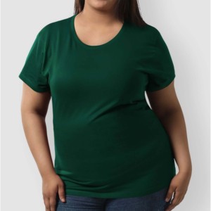 T-shirt rose à col rond pour femme, manches courtes, couleur unie, coupe décontractée, respirant, écologique, séchage rapide, anti-UV, 200g coton biologique - Product Image 3