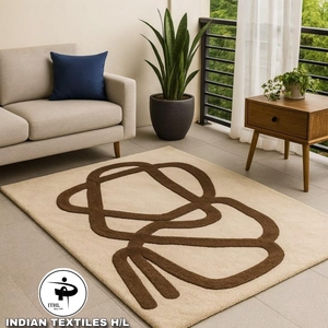 Alfombra de Lana de Lujo Hecha a Mano con Diseño Personalizado, Alfombra de Látex de Alta Calidad con Diseño de Textiles Indios, Alfombra al por Mayor para Sala de Estar - Product Image 1