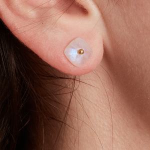 Women's <b>Stud</b> <b>Earring</b> Natural Moonstone Gemstone Bohemian 18K Gold Handmade Jewelry 925 Sterling <b>Silver</b> <b>Stud</b> <b>Earrings</b> - Product Image 3