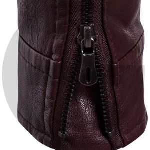 Nouvelle veste en cuir décontractée grande taille avec fermeture éclair, finition teinte et lavée, col montant personnalisé pour l'hiver - Service OEM - Product Image 5