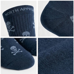 NORTH APPROACH Crew <b>Socks</b> Skull Pattern Blue Breathable Adult Casual Spring Season Knitted <b>Socks</b> - Product Image 4