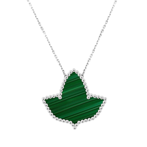 Collier en argent sterling AKA Green Malachite Ivy pour femme, élégant pendentif feuille de lierre en pierre verte, bijou de mode, cadeau de sororité - Product Image 1