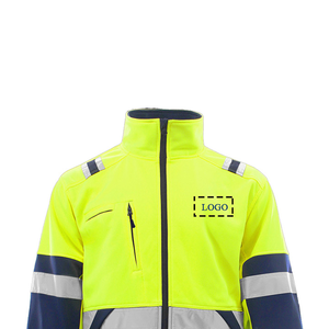Nouvelle veste de sécurité softshell réfléchissante personnalisable à forte visibilité, avec logo, pour le travail, vente en gros, fabricant OEM - Product Image 3