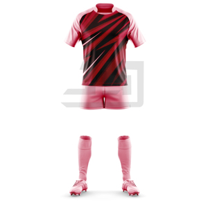 Ensemble d'uniformes de rugby personnalisés, maillot et short sublimés, vêtements de sport respirants, broderie 3D, écologiques, col en V professionnel - Product Image 4