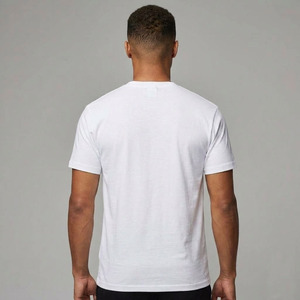 Camiseta Blanca Lisa de Algodón Peinado 100% Premium, Impresión de Logotipo Personalizado, Cuello Redondo, Manga Corta, Unisex, Estilo Urbano - Product Image 5